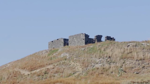 fortress in ruins in desertic zone of madeira