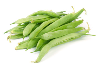 Green beans isolated on a white background