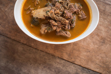 Meat spicy curry soup