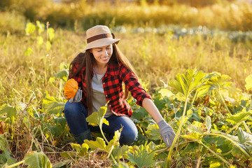 woman gardener with squash