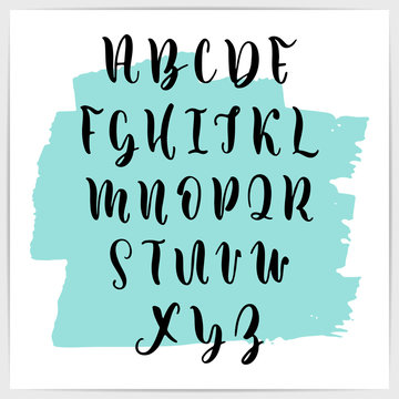Vector font, upper case. Modern calligraphy. A to Z.