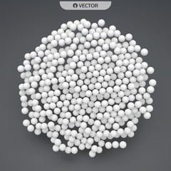 Sphere. Abstract structure with particles. Technology style. Vector illustration.