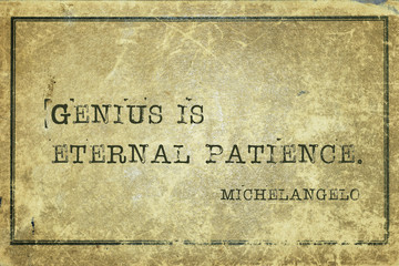 genius is patience Michelangelo
