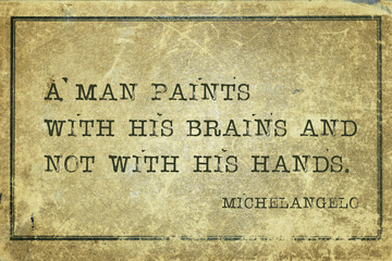 paints with brains Michelangelo