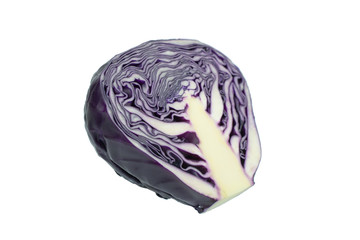 Fototapeta premium Sliced Purple Cabbage isolated on white background
