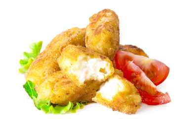 Stuffed croquettes isolated on white