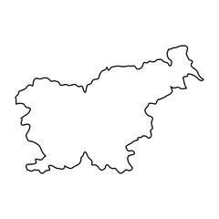 Slovenia map of black contour curves of vector illustration