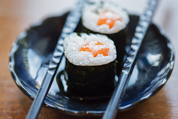 Salmon roll tekka maki sushi 