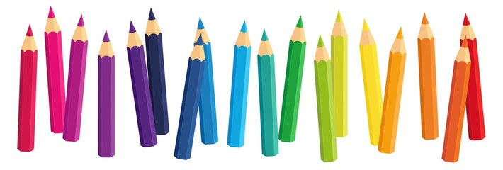 Fototapeta premium Vector Crayons_colored pencil collection loosely arranged_SET2