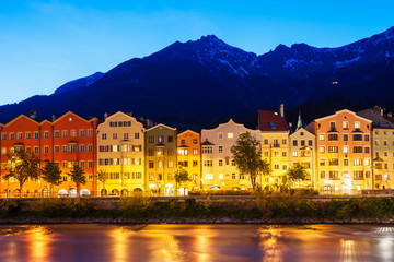Fototapeta na wymiar Innsbruck embankment in Austria