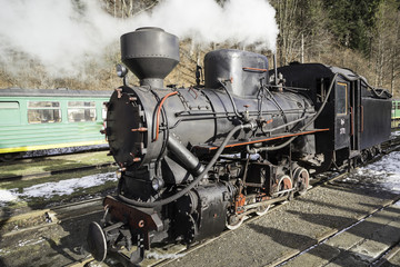 Obraz na płótnie Canvas Old steam locomotive