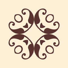 Colored ornamental logo. Vintage retro ornament. Template for patterns