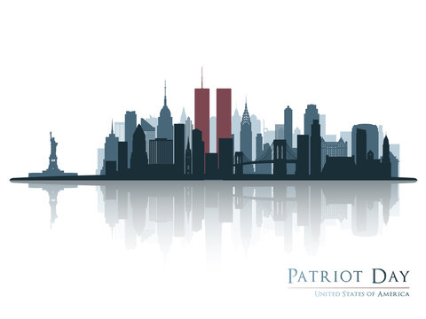 Patriot day. New York view before september 11 2001.