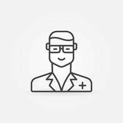 Veterinarian man line icon