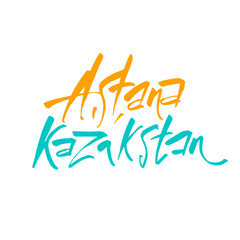 Obraz premium astana kazakhstan lettering