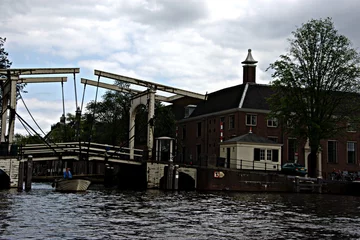 Tableaux sur verre Canal Los canales de Amsterdam (Holanda)