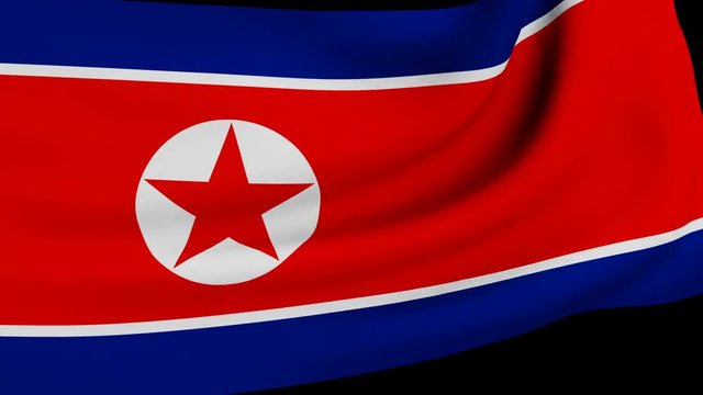 The flag of North Korea. Isolated with mask. UHD - 4K. 3D Rendering.