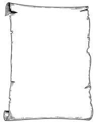 Cartoon Drawing of Empty Background Scroll