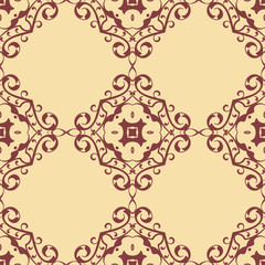 Colored ornamental vintage retro seamless pattern for design