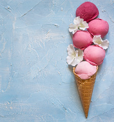Fresh strawberry ice cream.