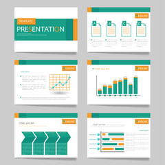 Template vector triangle blue set for brochure presentation   business.Slides horizontal of modern layout and brochure illustration   leaflet flyer design