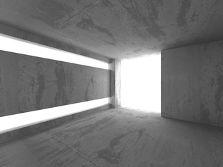 Dark basement empty room interior. Concrete walls