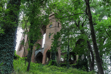 Ruined medieval castle in Villa Sorra. Castelfranco Emilia, Modena, Italy