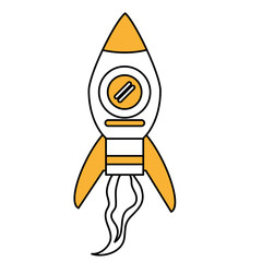 Rocket icon Spaceship aircraft and start up theme Isolated design Vector illustration