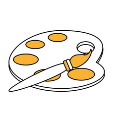 Paint palette and brush icon Art and painter theme Isolated design Vector illustration