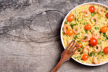 Pasta with shrimps