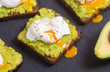 Poached egg and avocado