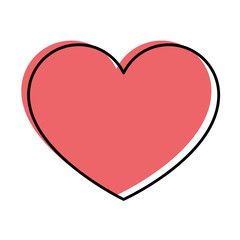 heart icon over white background vector illustration