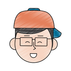 Fototapeta premium Boy cartoon icon Kid childhood little and people theme Isolated design Vector illustration