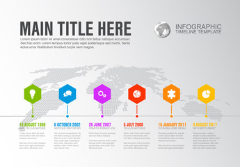 Vector Infographic Company Milestones Timeline Template