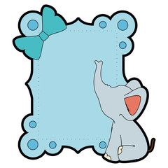 baby shower card with cute elephant icon over white background vector illustration