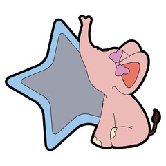 baby shower card with cute elephant icon over white background vector illustration