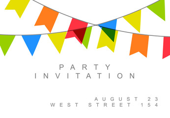 Happy birthday party minimalist card ivitation