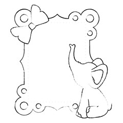 baby shower card with cute elephant icon over white background vector illustration