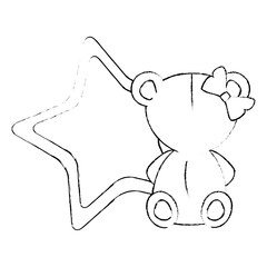 baby shower card with mouse icon over white background vector illustration