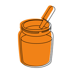 chocolate cream bottle icon over white background vector illustration