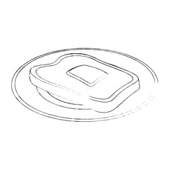 loaf and butter icon over white background vector illustration