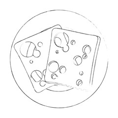 cheese slices icon over white background vector illustration