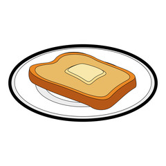 loaf and butter icon over white background vector illustration