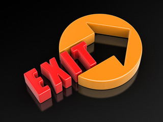 Sign exit. Image with clipping path