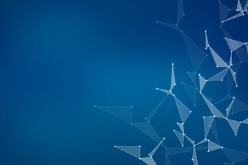 Structure of molecular particles and atom, polygonal abstract background, technology and science concept, illustration.