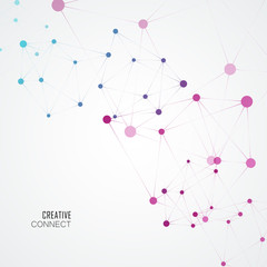 Dynamic concept molecule structure. Abstract technology background