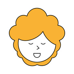Woman cartoon icon Girl female avatar person people and human theme Isolated design Vector illustration