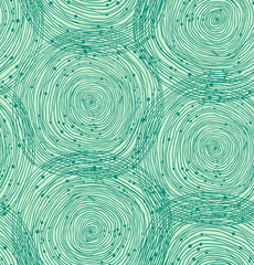 Green seamless spiral pattern. Vector texture, abstract background