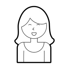Woman cartoon icon Girl female avatar person people and human theme Isolated design Vector illustration