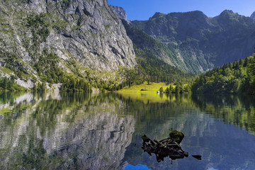 Naklejka na ściany i meble Obersee Lake in the Berchtesgaden National Park, Bavaria
